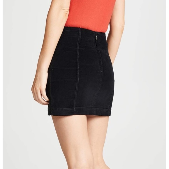 Free People Modern Femme Cord Skirt in Ink Black size 4 - Picture 4 of 8